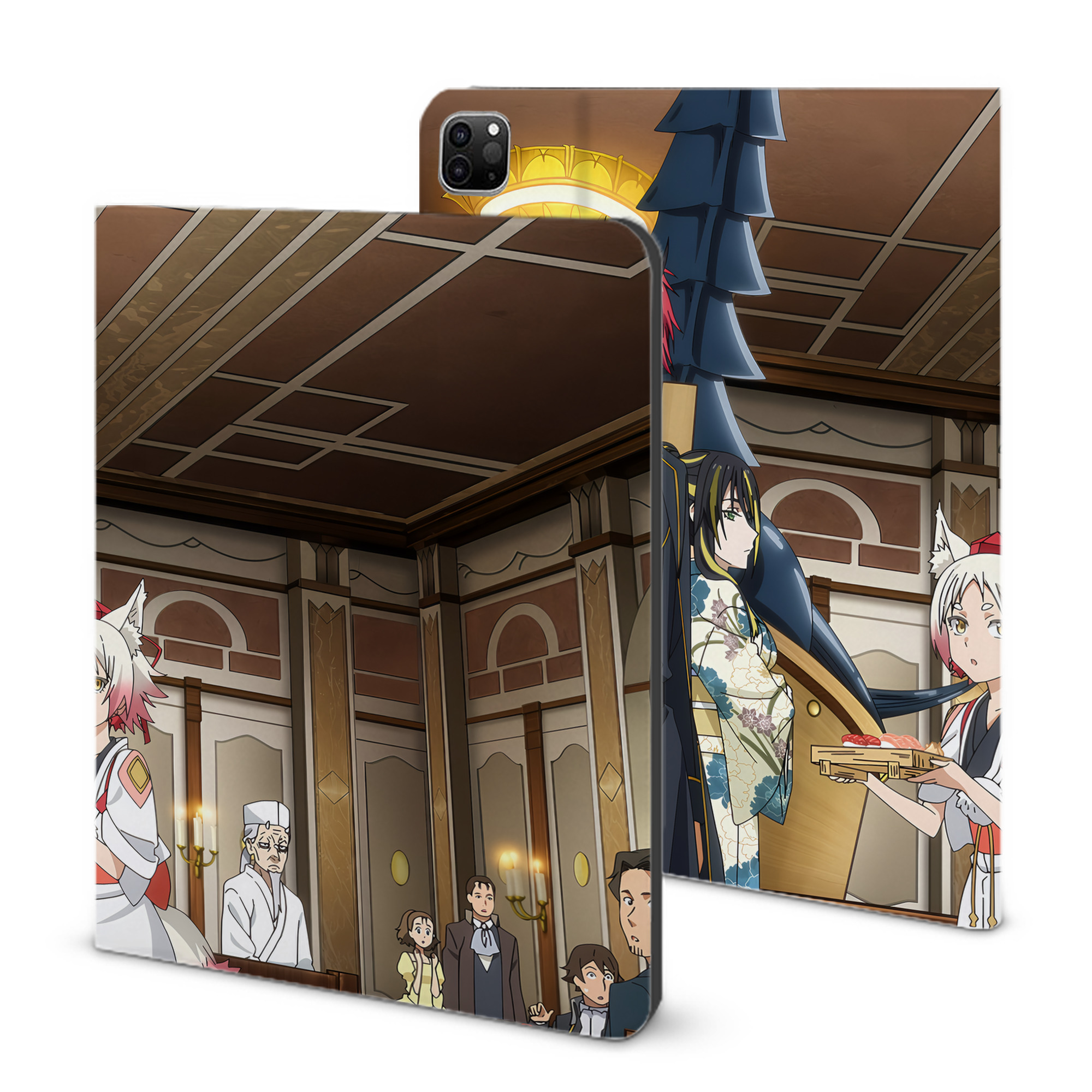 （画像用） 転スラ Regarding Reincarnated to Slime IPad ケース ブック型 PUレザー TPU 耐衝撃 軽量 薄型 ペン収納なし 全面保護 IPad 各モデル対応